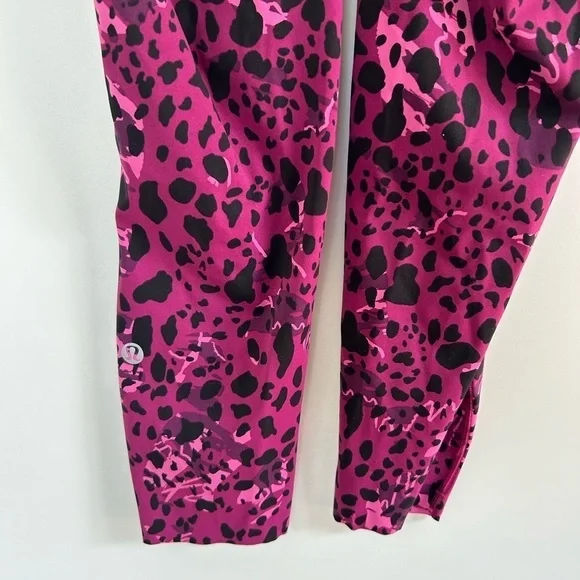 Lululemon Base Pace High-Rise Crop 23  Cheetah Camo Magenta Purple Multi - Picture 7 of 8